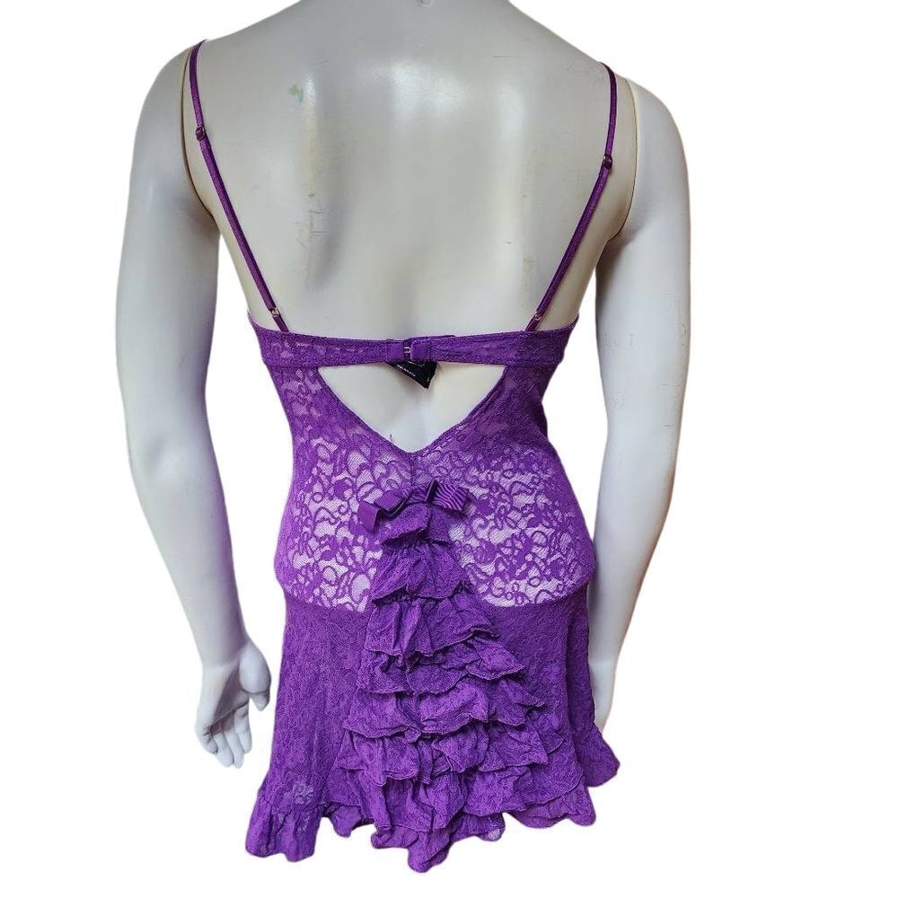 Victoria's Secret The Lacie Purple Ruffle Back Babydoll (S) - Picture 5 of 6